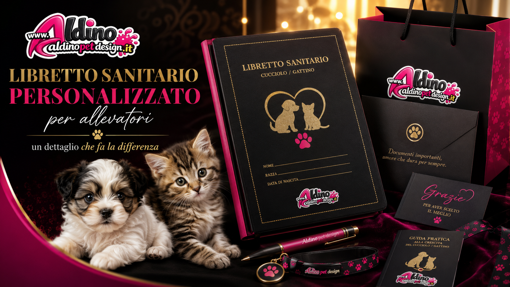 Libretto sanitario allevatori personalizzato Aldino Pet Design per cani e gatti